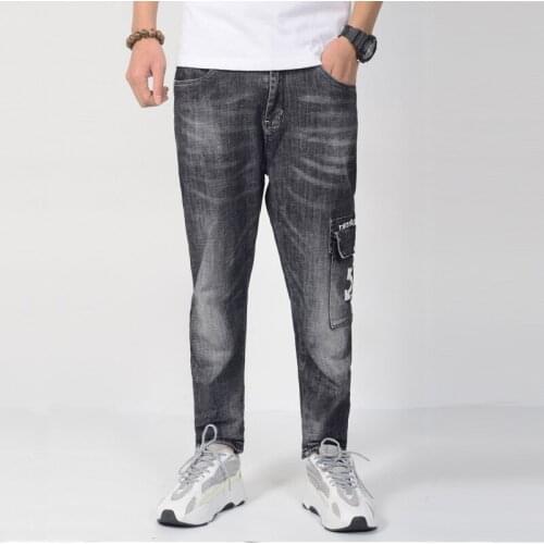 New Mens Zipped Jeans Stretch Biker Pants Fashion Classical Denim Jeans Men Slim Male Jeans