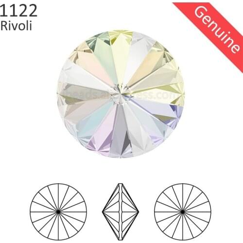 1 piece) Original crystal from Swarovski 1122 Rivoli round stone (no hole) foiled Austria rhinestone for DIY jewelry making