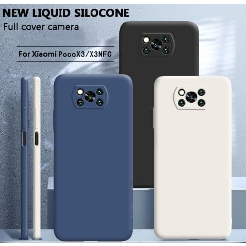 Luxury Original Liquid Silicone Case For Xiaomi Pocophone Poco X3 NFC Pro Soft Cover For M3 M2 F3 F2 Pro Shockproof Phone Case