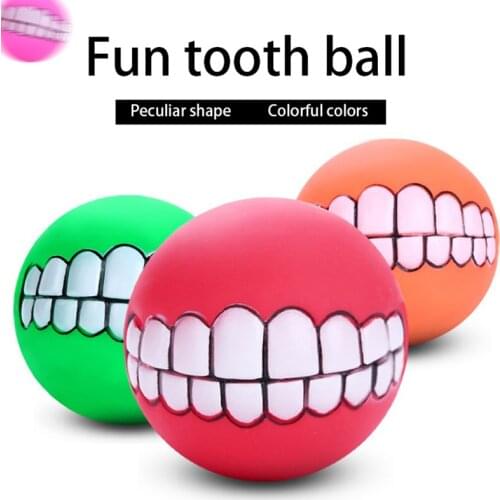 Rubber Dog Toys Squeaky Cleaning Tooth Dog Toys Ball Bite Resistant Pet Supplies