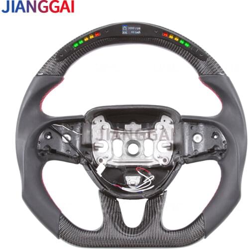 100% Carbon Fiber LED Turn Signal Display Steering Wheel Suitable For Dodge Challenger Cars