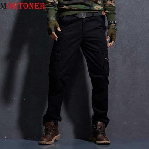 Double Pocket Black Tactical Cargo Pants Men 2021 Spring New 100% Cotton Combat Work Pants Mens Outdoor Work Ski Hiking Trousers