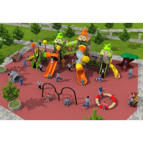 CE,ISO,TUV antirust outdoor playground garden slide strong plastic and galvanized tube amusement play structure YLW-171011