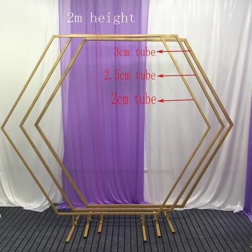 Hexagon Wedding Arch Metal Hexagonal Backdrop Flower Stand Geometric Home Party Decoration