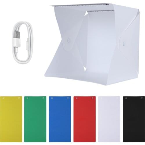 Folding Lightbox Portable Photography Photo Studio LED Softbox Background Kit USB Mini Light box for DSLR Camera