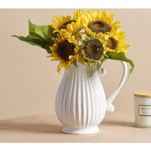 European Art Vase Decoration Furnishings Fashion White Porcelain Flower Vases Home Living Room Desktop Decor Ceramic Artware