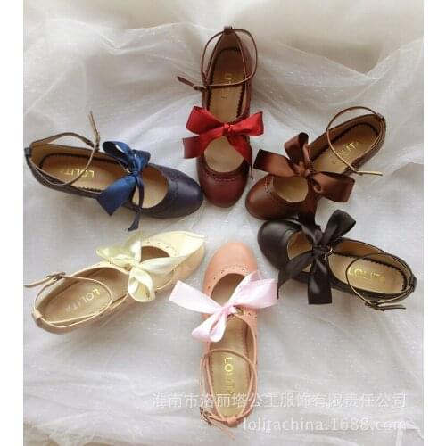 Japanese sweet lolita shoes kawaii girl tea party princess kawaii shoes high heel 5cm lace bowknot women shoes loli cosplay cos