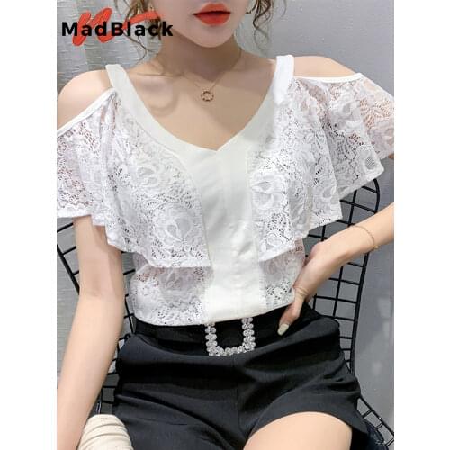 Summer Korean Clothes T-shirt Fashion Sexy Off Shoulder Ruffles Women Tops Ropa Mujer Shirt Rutterfly Sleeve Tees 2020 T05611