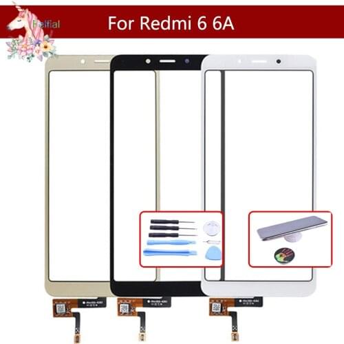 10pcs/lot For Xiaomi Redmi 6 Redmi 6A Touch Screen Digitizer Touch Panel Sensor Front Outer Glass Touchscreen NO LCD