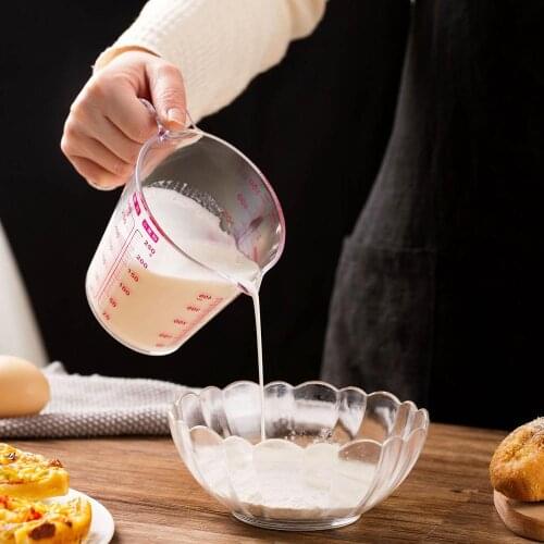 500ml /250ml Transparent Milk Juice Water Measuring Cups With Scale Plastic Measuring Jug Kitchen Baking Tools