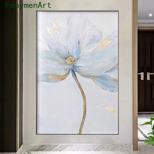 Abstract Canvas Art Golden Flowers Decorative Paintings Nordic Pictures for Living Room Home Decor Modern Wall Posters HD Print