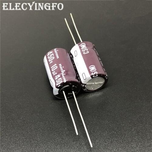 5pcs/50pcs 10uF 450V NICHICON CS Series 12.5x20mm High Ripple Current High Reliability 450V10uF Aluminum Electrolytic capacitor