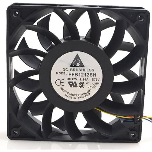 Authentic FOR Delta FFB1212SH 12025 12V 1.24A 12CM Violent High Speed and Large Volume cooling Fan
