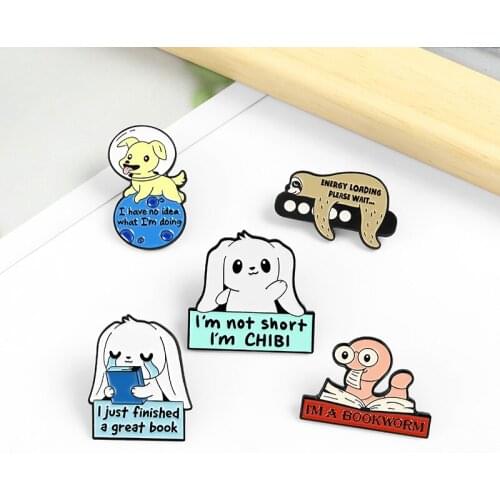 New Lazy Cute Cartoon Pet Dog Snake Alloy Enamel Exquisite Brooch Set Badge Backpack Shirt Denim Collar Fashion Accessories
