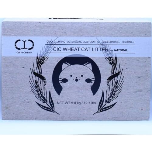 CIC wheat cat litter flushable, Fast clumping, fresh smelling, and economical