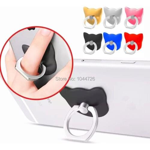 100pcs Cat holder 360 Degree Mobile Phone Holder Rotation Finger Ring Stand Stents For Samsung htc android phone gps pc