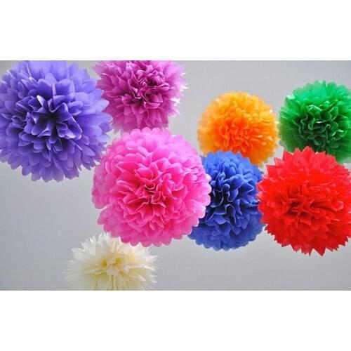 Hot sale 10 inch* 23pcs/pack tissue paper pompom for wedding decoration