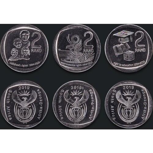 Set 3 South African Coins 2019 100% Real Original Coins Genuine Issuing Collection Coins Unc