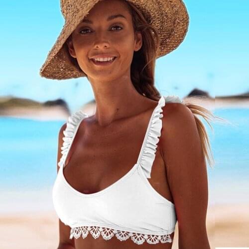 New Bikini Sexy Women Lace Side Swimwear Brazilian Bikini Push Up Swimsuit Solid Beachwear Bathing Suit Thong Biquini Bikini Set