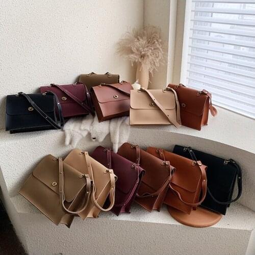 Solid Color Large Women Shoulder Bags Casual Classical Totes Cute Handbags Clutch Messenger Bags Female New Trend Female Bags