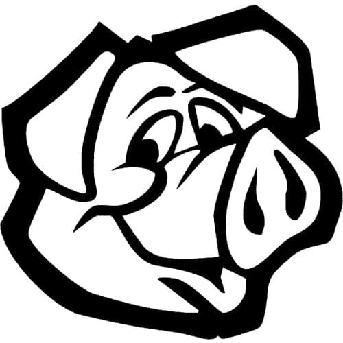 Personality Lifelike Cute Pig Head Interesting High Quality Decals Car Stickers Personality Pvc Waterproof Decals Black/white