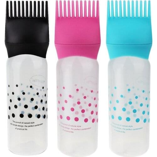 Plastic Shampoo Bottle Oil Comb Dispensing Applicator Bottles 3 Colors Big Capacity Salon Hair Coloring Hair Styling Accessories