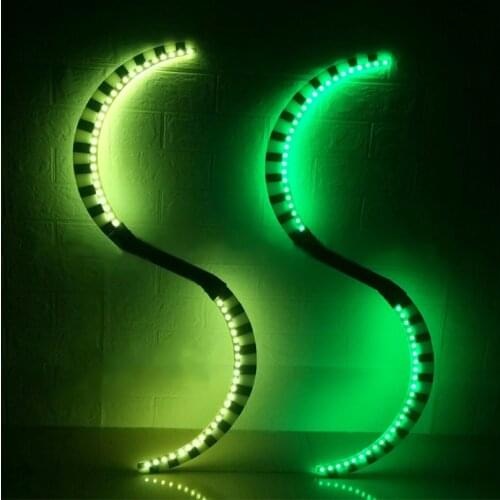 RE20 Club show led light costumes dj dance stage wears RGB colorful led sticks glowing nunchucks party dress clothing led show