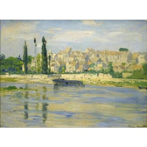 High quality Oil painting Canvas Reproductions Carrieres-Saint-Denis (1872) By Claude Monet hand painted