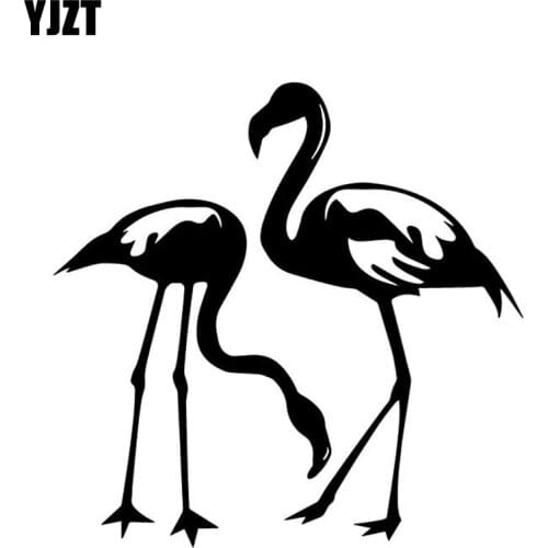 YJZT 16.5CM*16.3CM Crane Animal Pattern Car Sticker Vinyl Decal Car Door Decoration Black/Silver C4-2519