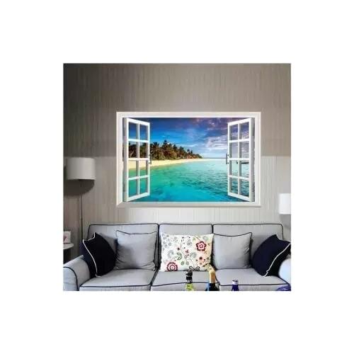 3D Ocean Nature Sea View Mural Window Home Decor Sticker Room picture poster art