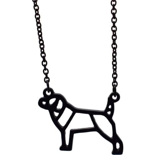 4 Colors Origami Beagle Necklace Geometric Jewellery Bull Terrier Pendant Necklace Women Pet Dog Jewellery