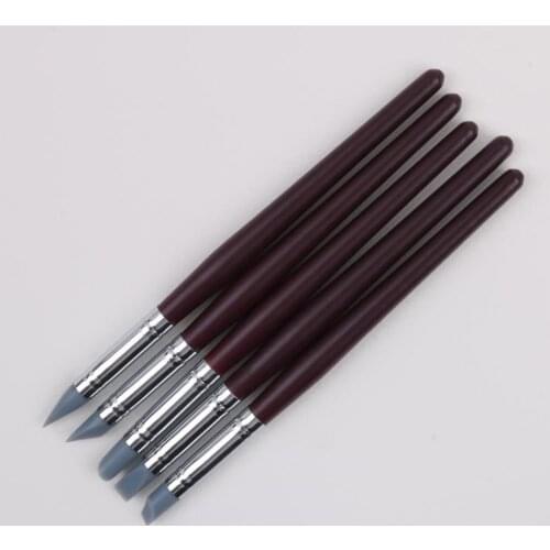 5pcs/set Clay Pottery Sculpting Pencil Nail Art Cake Crafting Engraving Silicone Pen sculpture Tools 3mm