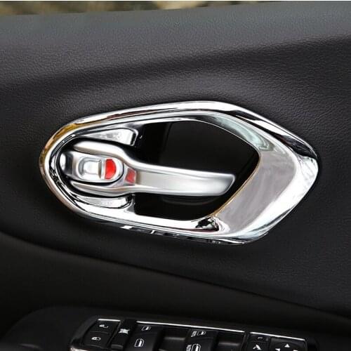 ABS Chrome For Jeep Cherokee KL 2014 2015 2016 2017 2018 Accessories Car Inner Door Bowl Protector Frame Panel Cover Trim