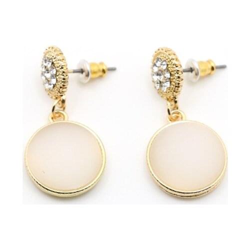 Promotion price fashion round opal diamante sleek earrings 2016 brand allied express jewelry