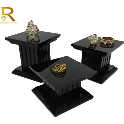 3Pcs Acrylic Cosmetic Jewelry Display Stand Porte Alliances Marriage Diamond Ring Ornament Holder Earring Storage Showcase