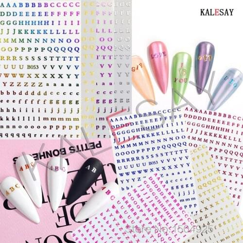 3D Nail Art Stickers Letter Decals Manicure Design Accessories Salon Back Glue Toe Sticker Heart Star Nail Decals