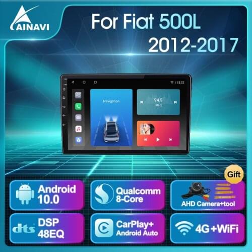 Car Radio Android 10.0 QLED Screen For Fiat 500L 2012-2017 Auto Stereo Multimedia Video Player Navigation Android Auto Carplay