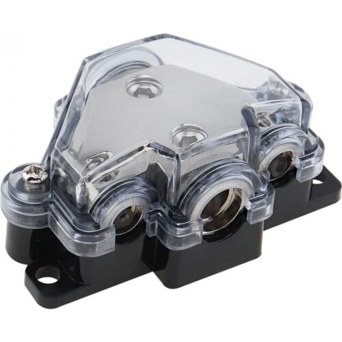 12V 60A 1 In 3 Ways Copper Plated Car Stereo Audio Power Fuse Holder for Car Boat and Other Vehicles Audio New