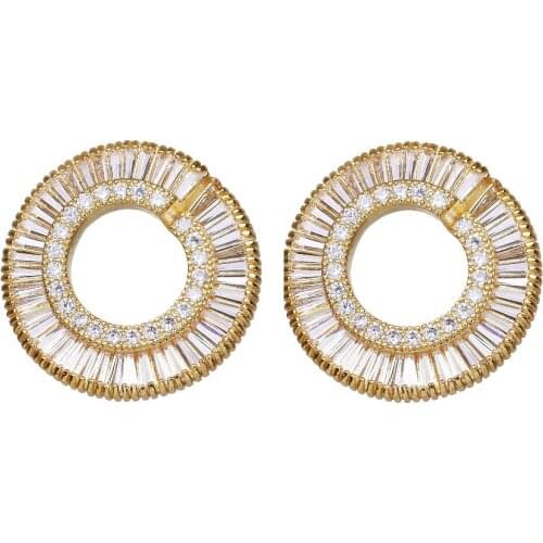 Bettyue Wholesale Florid Charm AAA Cubic Zircon Three Colors Annular Jewelry Earrings For Woman Fashion Wedding Party Gifts