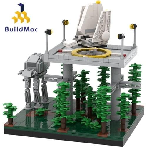 Buildmoc Space Wars Imperial Military Base Battle of Endor AT-AT Walker and Imperial Shuttle Spaceship Building Blocks Kid Toys