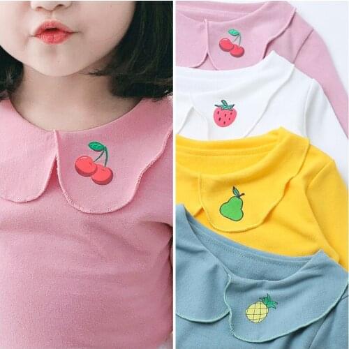 Kids Girls T-Shirt Children Tops 2020 Autumn Toddler Baby Girls Fruit print Casual Cotton Long Sleeve T-shirt For Girls Clothes