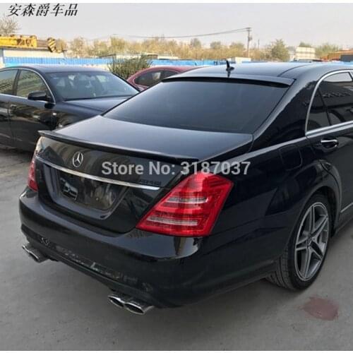 For benz S class w221 spoiler 2006-2015 S65 ABS Plastic Unpainted Color Rear Roof Spoiler Wing Trunk Lip Boot Cover Car Styling