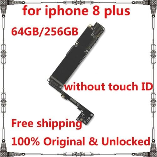 For iphone 8Plus 8P 100% working motherboard 64GB 256GB Original IOS System mainboard+Chips for iphone 8 Plus without touch ID