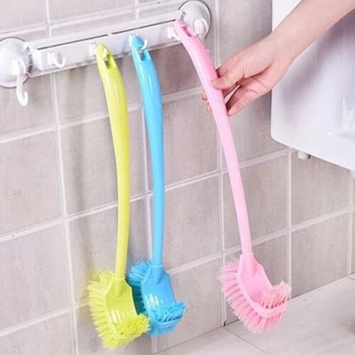 Double-sided Thickened Long Handle Sanitary Brush To The Dead Corner Toilet Brush To Clean The Curved Gap Brush