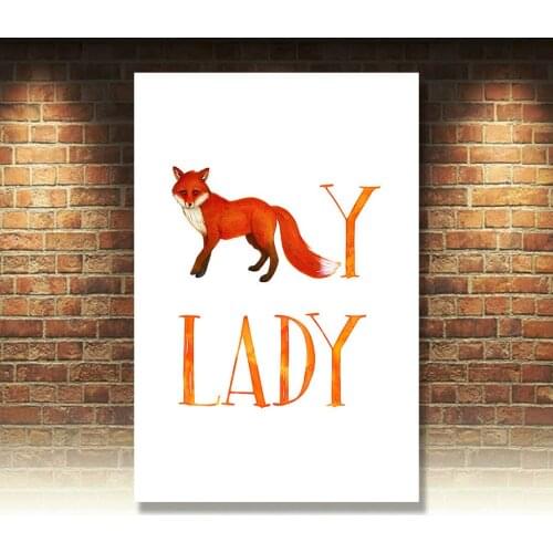 FOXY LADY Fox METAL PRINT PLAQUE WALL SIGN Humorous Funny art decor gift