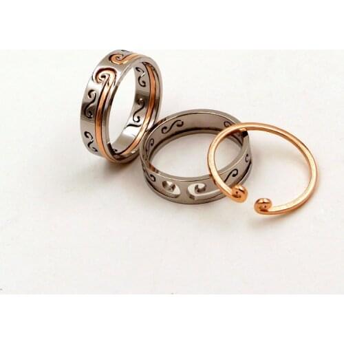 Lovers' Rings Two in One Magic Spell Polished S Design Couple Rings for Women Men Wedding Engagement Love Rings Jewelry