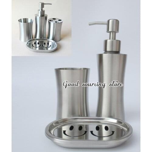 Three / four-piece 304 stainless steel sanitary ware suite bathroom accessory set