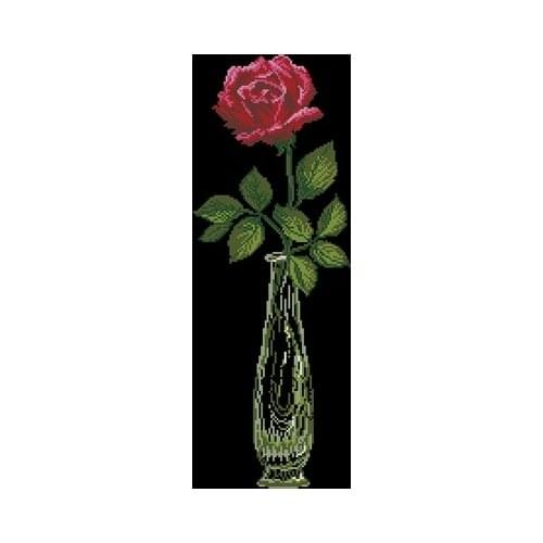 8-charivna-red rose Cross Stitch Set DIY Kit Embroidery Needlework Craft Packages Cotton Fabric Floss