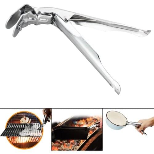 New Stainless Steel Bowl Gripper Dishes Clamp Clip Multifunction Microwave Oven Kitchen Cooking Tool FBE3