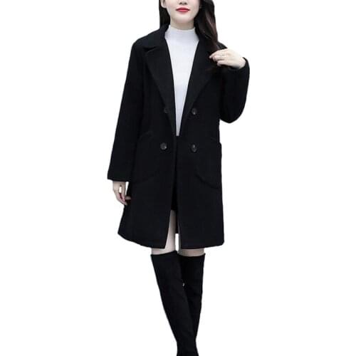 Autumn Winter New Woolen Coat Outerwear Womens Clothing Fashion Woman Jacket Loose Overcoat Female warm Wool Coat Plus Size4LX